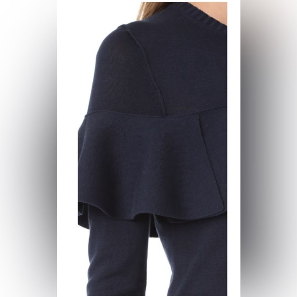 Apiece Apart Long Sleeved Navy Knit Ruffle - Picture 5 of 10